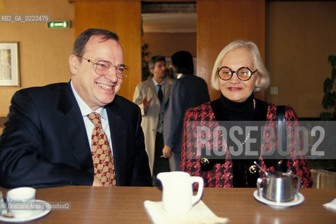 Venezia,1997.Il politico Marco Formentini con la moglie. Politica politico ritratto.Venice,1997.The politician Marco Formentini with his wife  ©Graziano Arici/Rosebud2