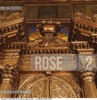 Nome:..SINAGOGA DELLA SANTA COMUNITÀ CANTON : ARON (ARCA SANTA) - PARTICOLARE  ....Localizzazione:..VENEZIA / CANNAREGIO / CAMPO DEL GHETTO NOVO SINAGOGA DELLA SANTA COMUNITÀ CANTON / SCUOLA CANTON  ..VENICE / CANNAREGIO / CAMPO GHETTO NOVO  SYNAGOGUE OF THE SACRED COMMUNITY OF CANTON  / SCUOLA CANTON   ..Soggetto:..ARON (ARCA SANTA) : PARTICOLARE  ..AARON (HOLY ARK)  :DETAIL..Cronologia:..SEC. XVIII SECONDA METÀ /1780 ca. ..XVIIth CENTURY / 1780 about  ..Autore:......Stile:..BAROCCO  ..BAROQUE   ..Editori Stampatori:......Committenza:..EBREI DI ORIGINE PROVENZALE DI RITO ASHKENAZITA  ..FRENCH ASHKENAZI JEWS   ..Materia e Tecnica:..LEGNO INTAGLIATO E DORATO  ..CARVED AND GILT WOOD  ..Collocazione:......Note:......Riproduzione Fotografica:..Graziano Arici/Rosebud2  ....Copyright:..Graziano Arici/Rosebud2/  ....Data:..1994....Costo:..A....Key:..CHIESA   ..CHURCH  ..