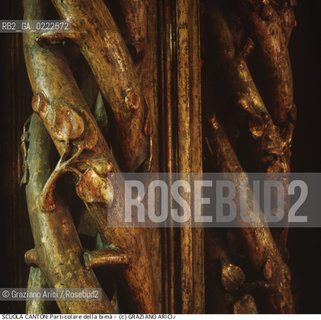 Nome:..SINAGOGA DELLA SANTA COMUNITÀ CANTON :PARTICOLARE DI UNA COLONNA DELLA BIMA  ....Localizzazione:..VENEZIA / CANNAREGIO / CAMPO DEL GHETTO NOVO SINAGOGA DELLA SANTA COMUNITÀ CANTON / SCUOLA CANTON  ..VENICE / CANNAREGIO / CAMPO GHETTO NOVO  SYNAGOGUE OF THE SACRED COMMUNITY OF CANTON  / SCUOLA CANTON   ..Soggetto:..BIMÀ : PARTICOLARE DI UNA COLONNA  ..BIMAH   : COLUMN DETAIL  ..Cronologia:..SEC. XVIII SECONDA METÀ /1780 ca.  ..XVIIth CENTURY / 1780 about  ..Autore:......Stile:..BAROCCO  ..BAROQUE   ..Editori Stampatori:......Committenza:..EBREI DI ORIGINE PROVENZALE DI RITO ASHKENAZITA  ..FRENCH ASHKENAZI JEWS   ..Materia e Tecnica:..LEGNO INTAGLIATO E DORATO  ..CARVED AND GILT WOOD  ..Collocazione:......Note:......Riproduzione Fotografica:..Graziano Arici/Rosebud2  ....Copyright:..Graziano Arici/Rosebud2/  ....Data:..1994....Costo:..A....Key:..CHIESA   ..CHURCH  ..