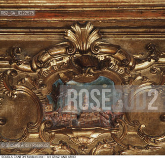 Nome:..SINAGOGA DELLA SANTA COMUNITÀ CANTON : MEDAGLIONE LIGNEO : RAFFIGURAZIONE DELLA CITTÀ DI GERUSALEMME  ....Localizzazione:..VENEZIA / CANNAREGIO / CAMPO DEL GHETTO NOVO SINAGOGA DELLA SANTA COMUNITÀ CANTON / SCUOLA CANTON  ..VENICE / CANNAREGIO / CAMPO GHETTO NOVO  SYNAGOGUE OF THE SACRED COMMUNITY OF CANTON  / SCUOLA CANTON   ..Soggetto:..MEDAGLIONE LIGNEO : RAFFIGURAZIONE DELLA CITTÀ DI GERUSALEMME  ..WOODEN MEDAILLON  :  REPRESENTATION OF JERUSALEM  ..Cronologia:..SEC. XVIII SECONDA METÀ /1780 ca. ..XVIIth CENTURY / 1780 about  ..Autore:......Stile:..BAROCCO  ..BAROQUE   ..Editori Stampatori:......Committenza:..EBREI DI ORIGINE PROVENZALE DI RITO ASHKENAZITA  ..FRENCH ASHKENAZI JEWS   ..Materia e Tecnica:..LEGNO INTAGLIATO E DORATO / DIPINTI A TEMPERA  ..CARVED AND GILT WOOD / TEMPERA PAINTINGS   ..Collocazione:......Note:......Riproduzione Fotografica:..Graziano Arici/Rosebud2  ....Copyright:..Graziano Arici/Rosebud2/  ....Data:..1994....Costo:..A....Key: ..CHIESA   ..CHURCH  ..