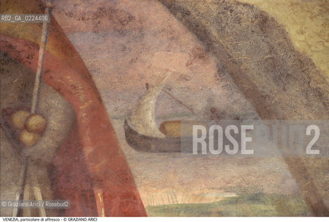VENEZIA AFFRESCO RAFFIGURANTE UNA BARCA DA TRASPORTO IN PALAZZO DUCALE © 2003 Graziano Arici/Rosebud2