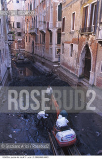 Localizzazione:..VENEZIA / S. MARCO..Oggetto:..Soggetto:..RIO DI S. LUCA / SCAVO DEI RII PULIZIA..Cronologia: ....Definizione Culturale:..   Autore: ..   Stile:..   Editori/Stampatori:..   Committenza:..Materia e Tecnica:..Collocazione:..Note:..BARCHE E CANALI..Riproduzione Fotografica:..Graziano Arici/Rosebud2 .Copyright:..Graziano Arici/Rosebud2 .Data:..1996..Costo:..A..