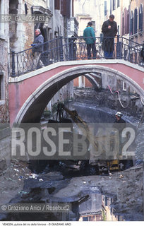 Localizzazione:..VENEZIA / S. MARCO..Oggetto:..Soggetto:..RIO DELLA VERONA / SCAVO DEI RII PULIZIA..Cronologia: ....Definizione Culturale:..   Autore: ..   Stile:..   Editori/Stampatori:..   Committenza:..Materia e Tecnica:..Collocazione:..Note:..BARCHE E CANALI..Riproduzione Fotografica:..Graziano Arici/Rosebud2 .Copyright:..Graziano Arici/Rosebud2 .Data:..1995..Costo:..A..