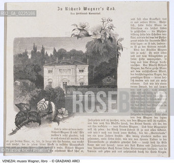 Localizzazione:..VENEZIA / CANNAREGIO..Oggetto:..Soggetto:..CA VENDRAMIN CALERGI / MUSEO RICHARD WAGNER / LIBRO PER LA MORTE DI RICHARD WAGNER..Cronologia: ....Definizione Culturale:..   Autore: ....   Stile:....   Editori/Stampatori:..   Committenza:..Materia e Tecnica:..Collocazione:..Note:..MONUMENTALE..Riproduzione Fotografica:..Graziano Arici/Rosebud2 .Copyright:..Graziano Arici/Rosebud2 .Data:..1990..La cessione dei diritti di questa immagine si intende per quanto di nostra competenza. Non comprende invece le eventuali spese  relative a diritti che potranno essere richiesti dagli Enti o persone fisiche cui appartengono eventualmente i soggetti  ripresi. Tali costi, ove necessari, e l’espletamento di qualsivoglia pratica di richiesta di concessione del permesso di pubblicazione sono esclusivamente a carico e a cura del soggetto acquirente di questa immagine.