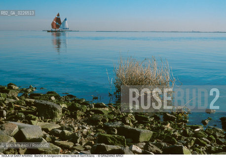 Caption: Nome:..ISOLA DI SANTARIANO....Localizzazione:..VENEZIA / ISOLA DI SANTARIANO / LAGUNA NORD..VENICE / THE ISLE OF SANTARIANO   / THE NORTH LAGOON..Soggetto:..ISOLA DI SANTARIANO /  BARCHE In navigazione verso l’isola di Sant’Ariano...ARCHEOLOGIA..Cronologia:....Autore:......Stile:......Editori Stampatori:......Committenza:......Materia e Tecnica:......Collocazione:......Note:..NEL 1565 VIENE REALIZZATO UN MURO CHE RECINGE ANCORA OGGI LA PARTE DELLISOLA ALLORA DESTINATA AD OSSARIO..IN 1565 A WALL HAS BEEN BUILT TO SURROUND AN OSSUARY..Riproduzione Fotografica:..Graziano Arici/Rosebud2 ...Copyright:..Graziano Arici / rosebud2/....Data:..1993....Costo:..A....Key:..ISOLE ABBANDONATE..UNINHABITED ISLANDS