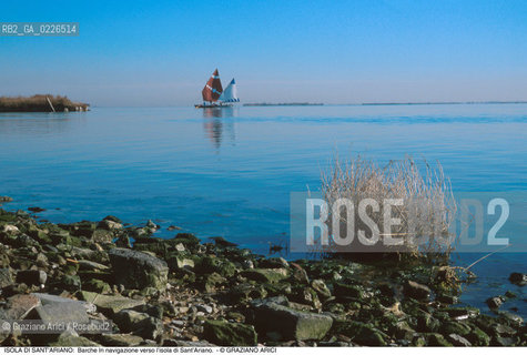 Caption: Nome:..ISOLA DI SANTARIANO....Localizzazione:..VENEZIA / ISOLA DI SANTARIANO / LAGUNA NORD..VENICE / THE ISLE OF SANTARIANO   / THE NORTH LAGOON..Soggetto:..ISOLA DI SANTARIANO /  BARCHE In navigazione verso l’isola di Sant’Ariano...ARCHEOLOGIA..Cronologia:....Autore:......Stile:......Editori Stampatori:......Committenza:......Materia e Tecnica:......Collocazione:......Note:..NEL 1565 VIENE REALIZZATO UN MURO CHE RECINGE ANCORA OGGI LA PARTE DELLISOLA ALLORA DESTINATA AD OSSARIO..IN 1565 A WALL HAS BEEN BUILT TO SURROUND AN OSSUARY..Riproduzione Fotografica:..Graziano Arici/Rosebud2 ...Copyright:..Graziano Arici / rosebud2/....Data:..1993....Costo:..A....Key:..ISOLE ABBANDONATE..UNINHABITED ISLANDS