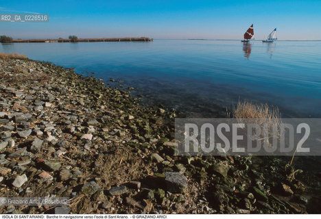 Caption: Nome:..ISOLA DI SANTARIANO....Localizzazione:..VENEZIA / ISOLA DI SANTARIANO / LAGUNA NORD..VENICE / THE ISLE OF SANTARIANO   / THE NORTH LAGOON..Soggetto:..ISOLA DI SANTARIANO /  BARCHE In navigazione verso l’isola di Sant’Ariano...ARCHEOLOGIA..Cronologia:....Autore:......Stile:......Editori Stampatori:......Committenza:......Materia e Tecnica:......Collocazione:......Note:..NEL 1565 VIENE REALIZZATO UN MURO CHE RECINGE ANCORA OGGI LA PARTE DELLISOLA ALLORA DESTINATA AD OSSARIO..IN 1565 A WALL HAS BEEN BUILT TO SURROUND AN OSSUARY..Riproduzione Fotografica:..Graziano Arici/Rosebud2 ...Copyright:..Graziano Arici / rosebud2/....Data:..1993....Costo:..A....Key:..ISOLE ABBANDONATE..UNINHABITED ISLANDS