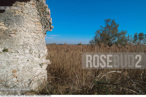 Caption: Nome:..ISOLA LA CURA....Localizzazione:..VENEZIA / ISOLA LA CURA / LAGUNA NORD..VENICE / THE ISLE OF LA CURA / THE NORTH LAGOON..Soggetto:..ISOLA LA CURA / RESTI DI UN EDIFICIO ..ISLE OF LA CURA / REMAINS OF A BUILDING  ..ARCHEOLOGIA....Cronologia:......Autore:......Stile:......Editori Stampatori:......Committenza:......Materia e Tecnica:......Collocazione:......Note:..LISOLA E STATA SEDE DI ATTIVITÀ AGRICOLE E DELLA PESCA..THE ISLAND HAS BEEN USED FOR AGRICULTURAL AND  FISHING PURPOSE ..Riproduzione Fotografica:..Graziano Arici/Rosebud2 ...Copyright:..Graziano Arici / rosebud2/....Data:..1993....Costo:..A....Key:..ISOLE ABBANDONATE..UNINHABITED ISLANDS