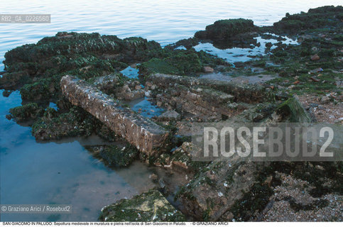 Caption: Nome:..ISOLA DI SAN GIACOMO IN PALUDO ....Localizzazione:..VENEZIA / ISOLA DI SAN  GIACOMO IN PALUDO / LAGUNA NORD..VENICE / THE ISLE OF SAN GIACOMO IN PALUDO / THE NORTH LAGOON..Soggetto:..ISOLA DI SAN GIACOMO IN PALUDO / Sepoltura medievale in muratura e pietra nell’isola di San Giacomo in Paludo...ARCHEOLOGIA..Cronologia:..SEC.XIII....Autore:......Stile:......Editori Stampatori:......Committenza:......Materia e Tecnica:......Collocazione:......Note:..DAL 1860 VENNE UTILIZZATA COME POLVERIERA..SINCE1860 THE ISLE WAS USED AS A POWDER MAGAZINE ..Riproduzione Fotografica:..Graziano Arici/Rosebud2 ...Copyright:..Graziano Arici / rosebud2/....Data:..1993....Costo:..A....Key:..ISOLE ABBANDONATE..UNINHABITED ISLANDS