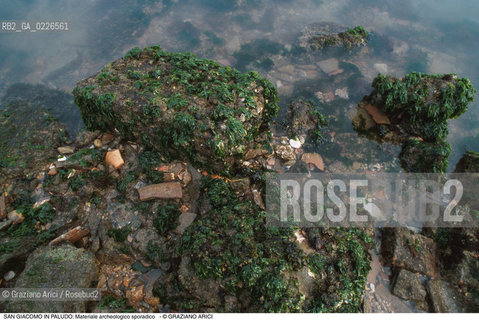 Caption: Nome:..ISOLA DI SAN GIACOMO IN PALUDO ....Localizzazione:..VENEZIA / ISOLA DI SAN  GIACOMO IN PALUDO / LAGUNA NORD..VENICE / THE ISLE OF SAN GIACOMO IN PALUDO / THE NORTH LAGOON..Soggetto:..ISOLA DI SAN GIACOMO IN PALUDO / Materiale archeologico sporadico a San Giacomo in Paludo..ARCHEOLOGIA..Cronologia:......Autore:......Stile:......Editori Stampatori:......Committenza:......Materia e Tecnica:......Collocazione:......Note:..DAL 1860 VENNE UTILIZZATA COME POLVERIERA..SINCE1860 THE ISLE WAS USED AS A POWDER MAGAZINE ..Riproduzione Fotografica:..Graziano Arici/Rosebud2 ...Copyright:..Graziano Arici / rosebud2/....Data:..1993....Costo:..A....Key:..ISOLE ABBANDONATE..UNINHABITED ISLANDS