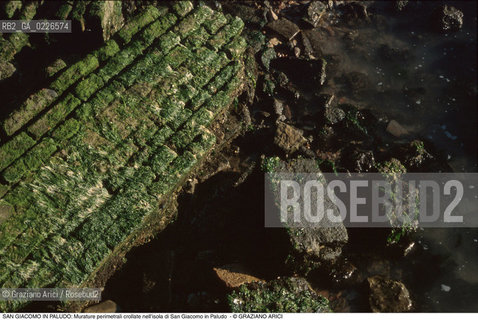Caption: Nome:..ISOLA DI SAN GIACOMO IN PALUDO ....Localizzazione:..VENEZIA / ISOLA DI SAN  GIACOMO IN PALUDO / LAGUNA NORD..VENICE / THE ISLE OF SAN GIACOMO IN PALUDO / THE NORTH LAGOON..Soggetto:..ISOLA DI SAN GIACOMO IN PALUDO / Murature perimetrali crollate nell’isola di San Giacomo in Paludo..ARCHEOLOGIA..Cronologia:......Autore:......Stile:......Editori Stampatori:......Committenza:......Materia e Tecnica:......Collocazione:......Note:..DAL 1860 VENNE UTILIZZATA COME POLVERIERA..SINCE1860 THE ISLE WAS USED AS A POWDER MAGAZINE ..Riproduzione Fotografica:..Graziano Arici/Rosebud2 ...Copyright:..Graziano Arici / rosebud2/....Data:..1993....Costo:..A....Key:..ISOLE ABBANDONATE..UNINHABITED ISLANDS