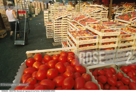 Localizzazione:..VENEZIA / MESTRE..Oggetto:..Soggetto:..MERCATO DI FRUTTA E VERDURA ALL INGROSSO DI VIA TORINO / POMODORI PESCHE ..Cronologia: ....Definizione Culturale:..   Autore:....   Stile:..   Editori/Stampatori:..   Committenza:..Materia e Tecnica:....Collocazione:..Note:..MERCATI..Riproduzione Fotografica:..Copyright:..Graziano Arici/Rosebud2 .Data:..1990..Costo:..A