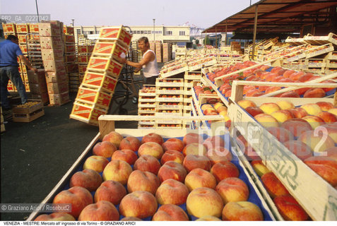 Localizzazione:..VENEZIA / MESTRE..Oggetto:..Soggetto:..MERCATO DI FRUTTA E VERDURA ALL INGROSSO DI VIA TORINO / PESCHE ..Cronologia: ....Definizione Culturale:..   Autore:....   Stile:..   Editori/Stampatori:..   Committenza:..Materia e Tecnica:....Collocazione:..Note:..MERCATI..Riproduzione Fotografica:..Copyright:..Graziano Arici/Rosebud2 .Data:..1990..Costo:..A
