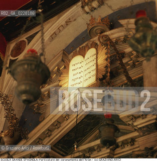 Nome:..SCUOLA GRANDE SPAGNOLA : PARTICOLARE DEL CORONAMENTO DELL’ARON (ARCA SANTA)  CON LE TAVOLE DELLA LEGGE..     ..Localizzazione:..VENEZIA / CANNAREGIO / GHETTO VECCHIO / SINAGOGA / SCUOLA GRANDE SPAGNOLA   ..VENICE / CANNAREGIO /  GHETTO VECCHIO / SYNAGOGUE / SCUOLA GRANDE SPAGNOLA     ..Soggetto:..PARTICOLARE DEL CORONAMENTO DELL’ARON (ARCA SANTA)  / TAVOLE DELLA LEGGE  ..DETAIL OF THE PEDIMENT OF AARON (HOLY ARK)  / TABLETS OF THE LAW  ..Cronologia:..SEC. XVI SECONDA METÀ / RIEDIFICATA NEL SEC. XVII PRIMA METÀ   ..XVIth CENTURY / REBUILT IN THE XVIIth CENTURY    ..Autore:..LONGHENA BALDASSARRE / MANIERA    ..LONGHENA BALDASSARRE / STYLE   ..Stile:..BAROCCO  ..BAROQUE   ..Editori Stampatori:......Committenza:......Materia e Tecnica:..MARMO SCOLPITO  ..CARVED MARBLE   ..Collocazione:......Note:......Riproduzione Fotografica:  ..Graziano Arici/Rosebud2 ....Copyright:..Graziano Arici/Rosebud2/....Data:..1994 ....Costo:..A....Key:..CHIESA..CHURCH..