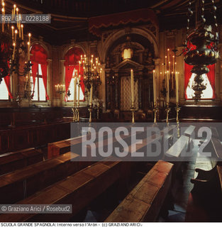 Nome:..SCUOLA GRANDE SPAGNOLA : INTERNO VERSO LARON (ARCA SANTA)..     ..Localizzazione:..VENEZIA / CANNAREGIO / GHETTO VECCHIO / SINAGOGA / SCUOLA GRANDE SPAGNOLA   ..VENICE / CANNAREGIO /  GHETTO VECCHIO / SYNAGOGUE / SCUOLA GRANDE SPAGNOLA     ..Soggetto:..INTERNO VERSO LARON (ARCA SANTA) / ARREDI LIGNEI  ..INTERIOR TOWARDS THE AARON  (HOLY ARK) / WOODEN FURNITURE  ..Cronologia:..SEC. XVI SECONDA METÀ / RIEDIFICATA NEL SEC. XVII PRIMA METÀ   ..XVIth CENTURY / REBUILT IN THE XVIIth CENTURY    ..Autore:..LONGHENA BALDASSARRE / MANIERA    ..LONGHENA BALDASSARRE / STYLE   ..Stile:..BAROCCO  ..BAROQUE   ..Editori Stampatori:......Committenza:......Materia e Tecnica:......Collocazione:......Note:......Riproduzione Fotografica:  ..Graziano Arici/Rosebud2 ....Copyright:..Graziano Arici/Rosebud2/....Data:..1994 ....Costo:..A....Key:..CHIESA..CHURCH..