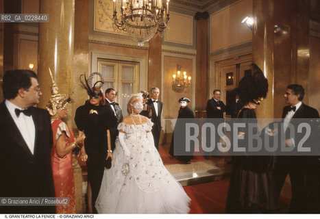 Caption: Localizzazione:..VENEZIA / S. MARCO..Oggetto:..Soggetto:..CARNEVALE MASCHERE NEL FOYER DEL TEATRO LA FENICE..Cronologia: ....Definizione Culturale:..   Autore: ....   Stile:....   Editori/Stampatori:..   Committenza:..Materia e Tecnica:....Collocazione:..Note:....Riproduzione Fotografica:..Graziano Arici/Rosebud2 .Copyright:..Graziano Arici/Rosebud2 .Data:..1987..Costo:..A