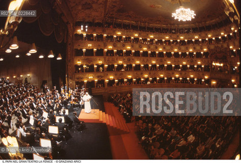 Caption: Nome: ..GRAN TEATRO LA FENICE..Descrizione: ..IL PAPA GIOVANNI PAOLO II - KAROL WOJTYLA  / VENEZIA..Credit: ..Graziano Arici/Rosebud2/..Costo: ..A..Nazione: ..ITALIA..Città: ..VENEZIA..Data: ..16/06/1985