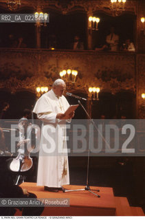 Caption: Nome: ..GRAN TEATRO LA FENICE..Descrizione: ..IL PAPA GIOVANNI PAOLO II - KAROL WOJTYLA  / VENEZIA..Credit: ..Graziano Arici/Rosebud2/..Costo: ..A..Nazione: ..ITALIA..Città: ..VENEZIA..Data: ..16/06/1985