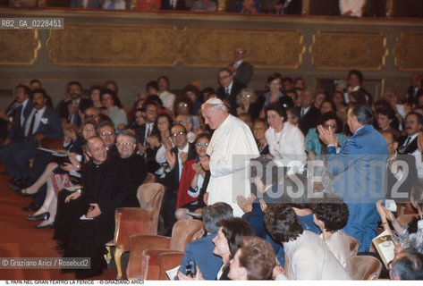 Caption: Nome: ..GRAN TEATRO LA FENICE..Descrizione: ..IL PAPA GIOVANNI PAOLO II - KAROL WOJTYLA  / VENEZIA..Credit: ..Graziano Arici/Rosebud2/..Costo: ..A..Nazione: ..ITALIA..Città: ..VENEZIA..Data: ..16/06/1985