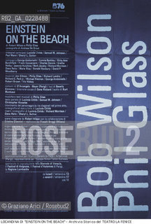 Nome:..EINSTEIN ON THE BEACH..Descrizione:..MUSICA CONTEMPORANEA / LOCANDINA DELLOPERA EINSTEIN ON THE BEACH DI PHILIP GLASS RAPPRESENTATA IN PRIMA ASSOLUTA IL 13/09/1976..Credit:..ARCHIVIO STORICO DEL TEATRO LA FENICE/..Costo:..A..Nazione:..ITALIA..Città:..VENEZIA..Data:..1990....La cessione dei diritti di questa immagine si intende per quanto di nostra competenza. Non comprende invece le eventuali spese  relative a diritti che potranno essere richiesti dagli Enti o persone fisiche cui appartengono eventualmente i soggetti  ripresi. Tali costi, ove necessari, e l’espletamento di qualsivoglia pratica di richiesta di concessione del permesso di pubblicazione sono esclusivamente a carico e a cura del soggetto acquirente di questa immagine.