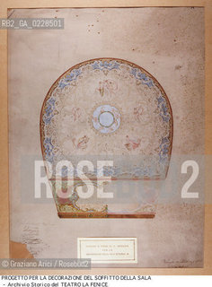 Nome: ..GRAN TEATRO LA FENICE..Descrizione: ..TEATRI / PROGETTO PER LA DECORAZIONE DEL SOFFITTO DELLA SALA / DISEGNO DI GIAMBATTISTA MEDUNA DEL 1854 ..Credit:..ARCHIVIO STORICO DEL TEATRO LA FENICE/..Costo: ..A..Nazione: ..ITALIA..Città:..VENEZIA..Data: ..1987....La cessione dei diritti di questa immagine si intende per quanto di nostra competenza. Non comprende invece le eventuali spese  relative a diritti che potranno essere richiesti dagli Enti o persone fisiche cui appartengono eventualmente i soggetti  ripresi. Tali costi, ove necessari, e l’espletamento di qualsivoglia pratica di richiesta di concessione del permesso di pubblicazione sono esclusivamente a carico e a cura del soggetto acquirente di questa immagine.