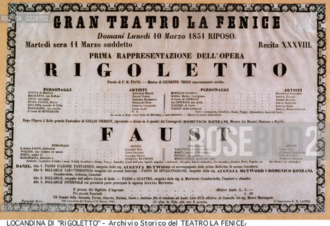 Nome:..RIGOLETTO..Descrizione:..MUSICA CLASSICA / LOCANDINA DELLOPERA RIGOLETTO DI GIUSEPPE VERDI RAPPRESENTATA IN PRIMA ASSOLUTA L 11/03/1851..Credit:..ARCHIVIO STORICO DEL TEATRO LA FENICE/..Costo:..A..Nazione:..ITALIA..Città:..VENEZIA..Data:..1990....La cessione dei diritti di questa immagine si intende per quanto di nostra competenza. Non comprende invece le eventuali spese  relative a diritti che potranno essere richiesti dagli Enti o persone fisiche cui appartengono eventualmente i soggetti  ripresi. Tali costi, ove necessari, e l’espletamento di qualsivoglia pratica di richiesta di concessione del permesso di pubblicazione sono esclusivamente a carico e a cura del soggetto acquirente di questa immagine.