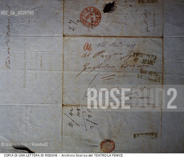 Nome:..ROSSINI GIOACHINO..Descrizione:..MUSICA CLASSICA / COPIA DI UNA LETTERA DEL COMPOSITORE DEL 13/02/1846 / INDICAZIONE DEL DESTINATARIO ..Credit:..ARCHIVIO STORICO DEL TEATRO LA FENICE/..Costo:..A..Nazione:..ITALIA..Città:..VENEZIA..Data:..1990....La cessione dei diritti di questa immagine si intende per quanto di nostra competenza. Non comprende invece le eventuali spese  relative a diritti che potranno essere richiesti dagli Enti o persone fisiche cui appartengono eventualmente i soggetti  ripresi. Tali costi, ove necessari, e l’espletamento di qualsivoglia pratica di richiesta di concessione del permesso di pubblicazione sono esclusivamente a carico e a cura del soggetto acquirente di questa immagine.