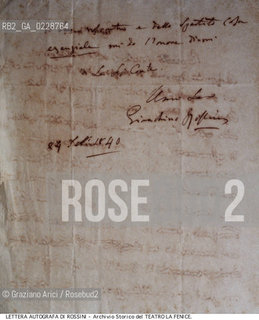 Nome:..ROSSINI GIOACHINO..Descrizione:..MUSICA CLASSICA COMPOSITORE / LETTERA AUTOGRAFA DEL 24/02/1840 AL CONTE MOCENIGO PRESIDENTE DELLINTENDENZA DEL TEATRO LA FENICE / PAGINA 2 ..Credit:..ARCHIVIO STORICO DEL TEATRO LA FENICE/..Costo:..A..Nazione:..ITALIA..Città:..VENEZIA..Data:..1990....La cessione dei diritti di questa immagine si intende per quanto di nostra competenza. Non comprende invece le eventuali spese  relative a diritti che potranno essere richiesti dagli Enti o persone fisiche cui appartengono eventualmente i soggetti  ripresi. Tali costi, ove necessari, e l’espletamento di qualsivoglia pratica di richiesta di concessione del permesso di pubblicazione sono esclusivamente a carico e a cura del soggetto acquirente di questa immagine.