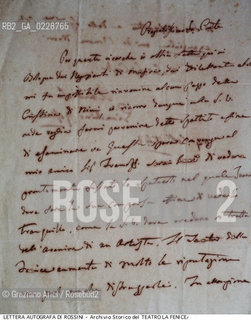 Nome:..ROSSINI GIOACHINO..Descrizione:..MUSICA CLASSICA COMPOSITORE / LETTERA AUTOGRAFA DEL 24/02/1840 AL CONTE MOCENIGO PRESIDENTE DELLINTENDENZA DEL TEATRO LA FENICE / PAGINA 1 ..Credit:..ARCHIVIO STORICO DEL TEATRO LA FENICE/..Costo:..A..Nazione:..ITALIA..Città:..VENEZIA..Data:..1990....La cessione dei diritti di questa immagine si intende per quanto di nostra competenza. Non comprende invece le eventuali spese  relative a diritti che potranno essere richiesti dagli Enti o persone fisiche cui appartengono eventualmente i soggetti  ripresi. Tali costi, ove necessari, e l’espletamento di qualsivoglia pratica di richiesta di concessione del permesso di pubblicazione sono esclusivamente a carico e a cura del soggetto acquirente di questa immagine.