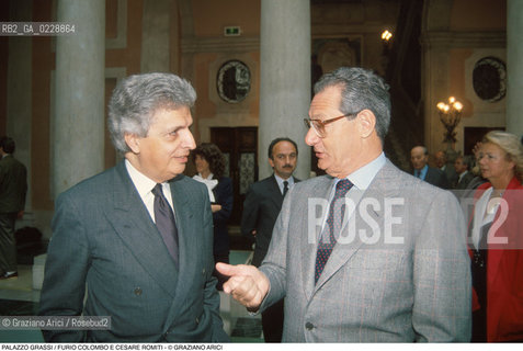 Nome: ..PALAZZO GRASSI..Descrizione: ..FURIO COLOMBO E LAMMINISTRATORE DELEGATO DELLA FIAT  CESARE ROMITI..Credit: ..Graziano Arici/Rosebud2 ...Nazione: ..ITALIA..Città: ....Data: ..1989