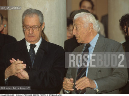 Nome: ..PALAZZO GRASSI..Descrizione: ..IL PRESIDENTE DELLA FIAT GIOVANNI AGNELLI CON LAMMINISTRATORE DELEGATO DELLA FIAT CESARE ROMITI..Credit: ..Graziano Arici/Rosebud2 ...Nazione: ..ITALIA..Città: ....Data: ..1996