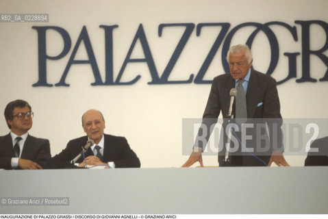 Nome: ..PALAZZO GRASSI..Descrizione: ..INAUGURAZIONE DI PALAZZO GRASSI / DISCORSO DEL PRESIDENTE DELLA FIAT GIOVANNI AGNELLI..Credit: ..Graziano Arici/Rosebud2 ...Nazione: ..ITALIA..Città: ....Data: ..1986