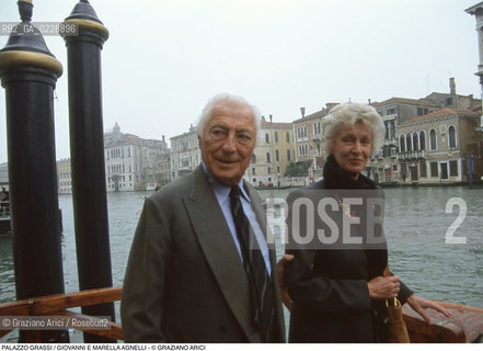 Nome: ..PALAZZO GRASSI..Descrizione: ..IL PRESIDENTE DELLA FIAT GIOVANNI AGNELLI CON LA MOGLIE MARELLA..Credit: ..Graziano Arici/Rosebud2 ...Nazione: ..ITALIA..Città: ....Data: ..1996