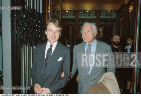Nome: ..PALAZZO GRASSI..Descrizione: ..LIMPRENDITORE LUCA DI MONTEZEMOLO CON IL PRESIDENTE DELLA FIAT GIOVANNI AGNELLI..Credit: ..Graziano Arici/Rosebud2 ...Nazione: ..ITALIA..Città: ....Data: ..1996