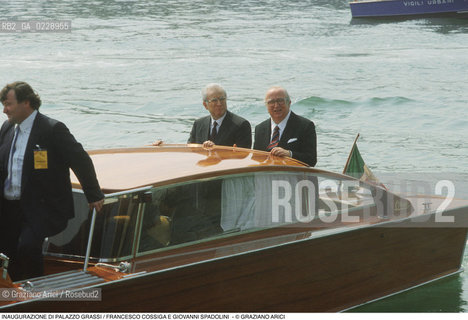 Nome: ..PALAZZO GRASSI..Descrizione: ..INAUGURAZIONE DI PALAZZO GRASSI / FRANCESCO COSSIGA E GIOVANNI SPADOLINI..Credit: ..Graziano Arici/Rosebud2 ...Nazione: ..ITALIA..Città: ....Data: ..1986