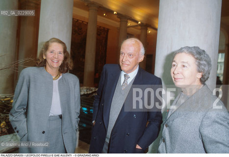 Nome: ..PALAZZO GRASSI..Descrizione: ..IL PRESIDENTE DELLA PIRELLI LEOPOLDO PIRELLI CON LARCHITETTO GAE AULENTI..Credit: ..Graziano Arici/Rosebud2 ...Nazione: ..ITALIA..Città: ....Data: ..1988