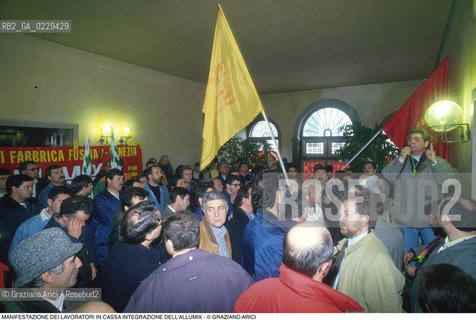 Nome: ..LOTTE OPERAIE ..Descrizione: ..POLITICA LAVORO / PROTESTA MANIFESTAZIONE DEI LAVORATORI IN CASSA INTEGRAZIONE DELLALLUMIX..Credit: ..Graziano Arici/Rosebud2/..Costo: ..A..Nazione: ..ITALIA..Città: ..VENEZIA..Data: ..1993