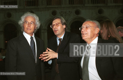 VENEZIA - 23/05/01 - INAUGURAZIONE DEL TEATRO MALIBRAN: LUCIANO BENETTON, VITORIO SGARBI E GUSTAVO SELVA - ©Graziano Arici/Rosebud2