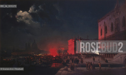 VENEZIA - MUSEO DARTE MODERNA DI CA PESARO 4. IPPOLITO CAFFI ..Venezia – Serenata dirimpetto alla Piazzetta S. Marco, 1865 ..Olio su tela, cm 98 x 163 (Inv. 1739)..ARCHIVIO Graziano Arici/Rosebud2  La cessione dei diritti si intende per quanto di nostra competenza; non comprende invece le eventuali spese relative a diritti che potranno essere richiesti dagli Enti cui appartengono le opere riprese. Tali costi, ove neccessari, e l’espletamento di qualsivoglia pratica di richiesta permessi sono esclusivamente  a  carico del committente e a sua cura.