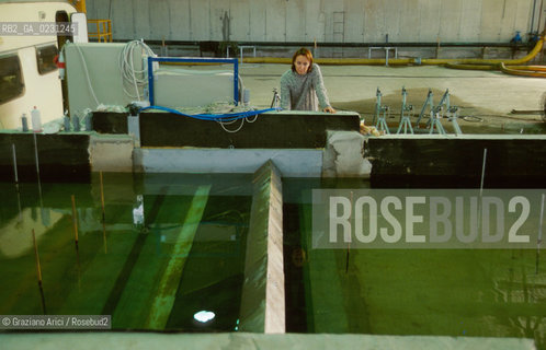 CENTRO SPERIMENTALE PER MODELLI IDRAULICI DI VOLTABAROZZO  - PROVE DI MOTO ONDOSO SULLE BARRIERE MOBILI - @ Graziano Arici/Rosebud2 /   ALTA MAREA CONSORZIO VENEZIA NUOVA