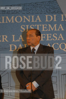 VENEZIA 14/05/03 - CERIMONIA DI INIZIO LAVORI SISTEMA MOSE PER LA DIFESA DI VENEZIA DALLE ACQUE ALTE IL PRESIDENTE DEL CONSIGLIO ON. SILVIO BERLUSCONI ©Graziano Arici/Rosebud2 / DIGA