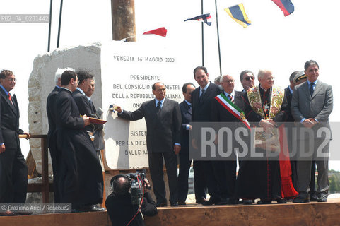 VENEZIA 14/05/03 - CERIMONIA DI INIZIO LAVORI SISTEMA MOSE PER LA DIFESA DI VENEZIA DALLE ACQUE ALTE ©Graziano Arici/Rosebud2 / DIGA