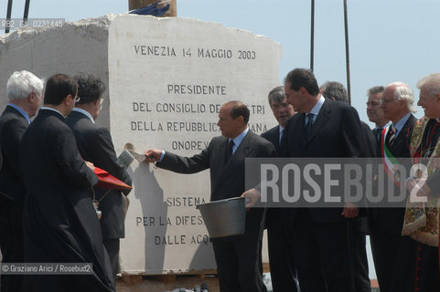 VENEZIA 14/05/03 - CERIMONIA DI INIZIO LAVORI SISTEMA MOSE PER LA DIFESA DI VENEZIA DALLE ACQUE ALTE ©Graziano Arici/Rosebud2 / DIGA