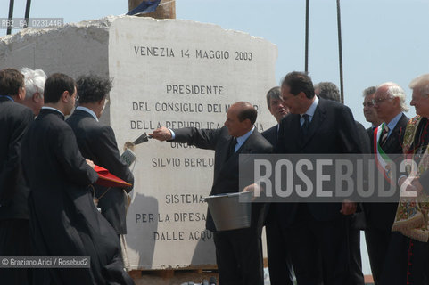 VENEZIA 14/05/03 - CERIMONIA DI INIZIO LAVORI SISTEMA MOSE PER LA DIFESA DI VENEZIA DALLE ACQUE ALTE ©Graziano Arici/Rosebud2 / DIGA