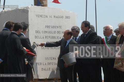 VENEZIA 14/05/03 - CERIMONIA DI INIZIO LAVORI SISTEMA MOSE PER LA DIFESA DI VENEZIA DALLE ACQUE ALTE ©Graziano Arici/Rosebud2 / DIGA