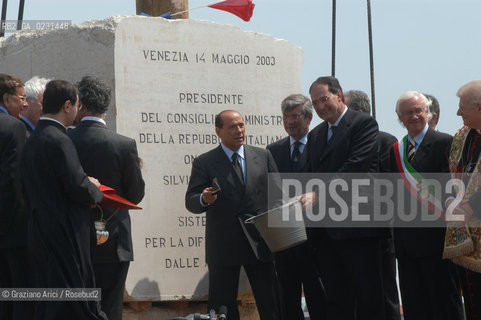 VENEZIA 14/05/03 - CERIMONIA DI INIZIO LAVORI SISTEMA MOSE PER LA DIFESA DI VENEZIA DALLE ACQUE ALTE ©Graziano Arici/Rosebud2 / DIGA