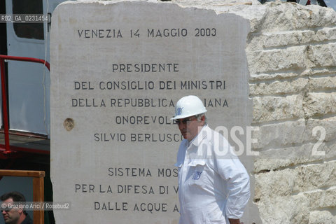 VENEZIA 14/05/03 - CERIMONIA DI INIZIO LAVORI SISTEMA MOSE PER LA DIFESA DI VENEZIA DALLE ACQUE ALTE ©Graziano Arici/Rosebud2 / DIGA