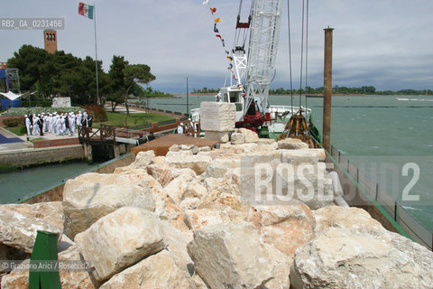 VENEZIA 14/05/03 - CERIMONIA DI INIZIO LAVORI SISTEMA MOSE PER LA DIFESA DI VENEZIA DALLE ACQUE ALTE ©Graziano Arici/Rosebud2 / DIGA