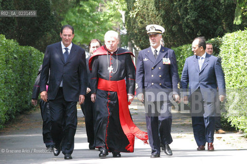 VENEZIA 14/05/03 - CERIMONIA DI INIZIO LAVORI SISTEMA MOSE PER LA DIFESA DI VENEZIA DALLE ACQUE ALTE VENEZIA  IL GOVERNATORE GALAN E IL PATRARCA SCOLA -  ©Graziano Arici/Rosebud2 / DIGA ©Graziano Arici/Rosebud2 / DIGA