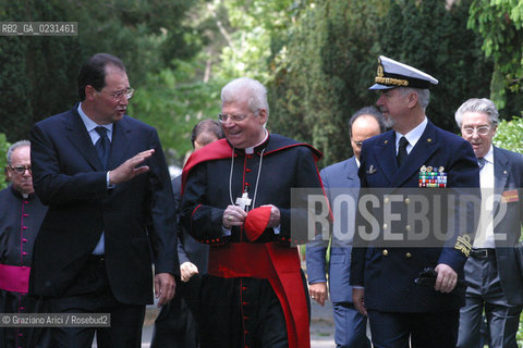 VENEZIA 14/05/03 - CERIMONIA DI INIZIO LAVORI SISTEMA MOSE PER LA DIFESA DI VENEZIA DALLE ACQUE ALTE VENEZIA  IL GOVERNATORE GALAN E IL PATRARCA SCOLA -  ©Graziano Arici/Rosebud2 / DIGA ©Graziano Arici/Rosebud2 / DIGA